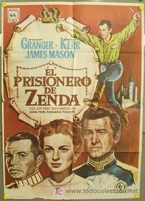 Kino: T02220 EL PRISIONERO DE ZENDA STEWART GRANGER DEBORAH KERR ALVARO POSTER ORIGINAL 70X100